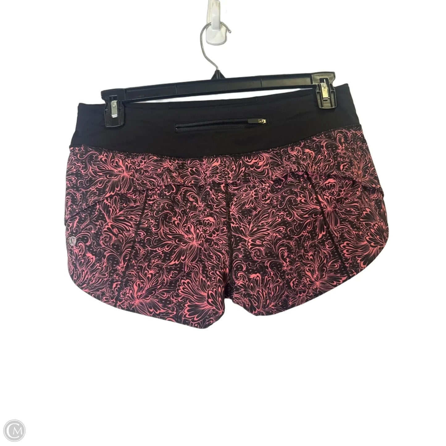 Athletic Shorts By Lululemon In Black & Pink, Size: 8