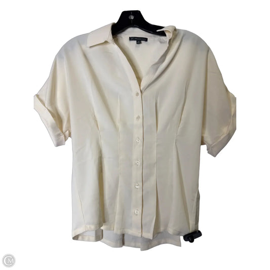 Top Short Sleeve By Adrianna Papell In Cream, Size: Xs