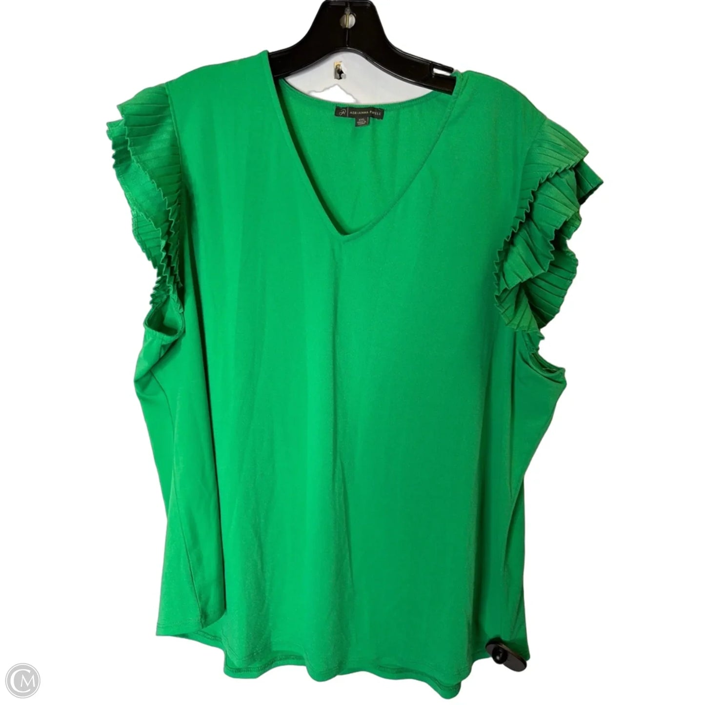 Top Short Sleeve By Adrianna Papell In Green, Size: Xxl
