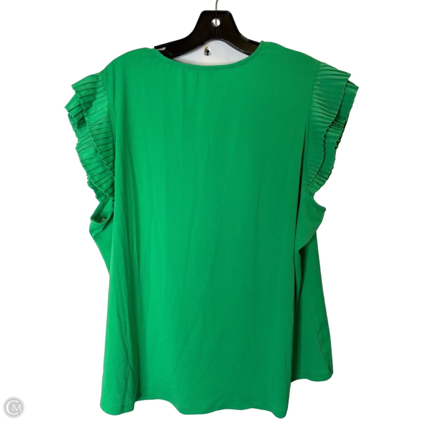Top Short Sleeve By Adrianna Papell In Green, Size: Xxl
