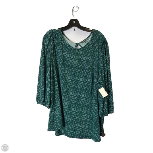 Top Short Sleeve By Adrianna Papell In Green, Size: 3x