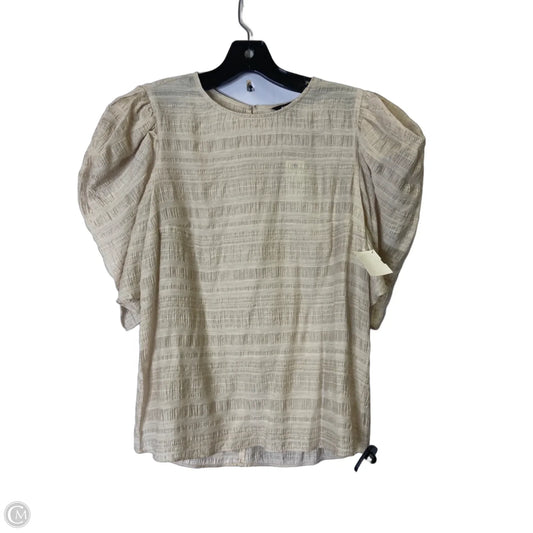Top Short Sleeve By Express In Cream, Size: S
