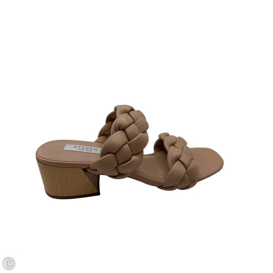 Sandals Heels Block By Steve Madden In Tan, Size: 8