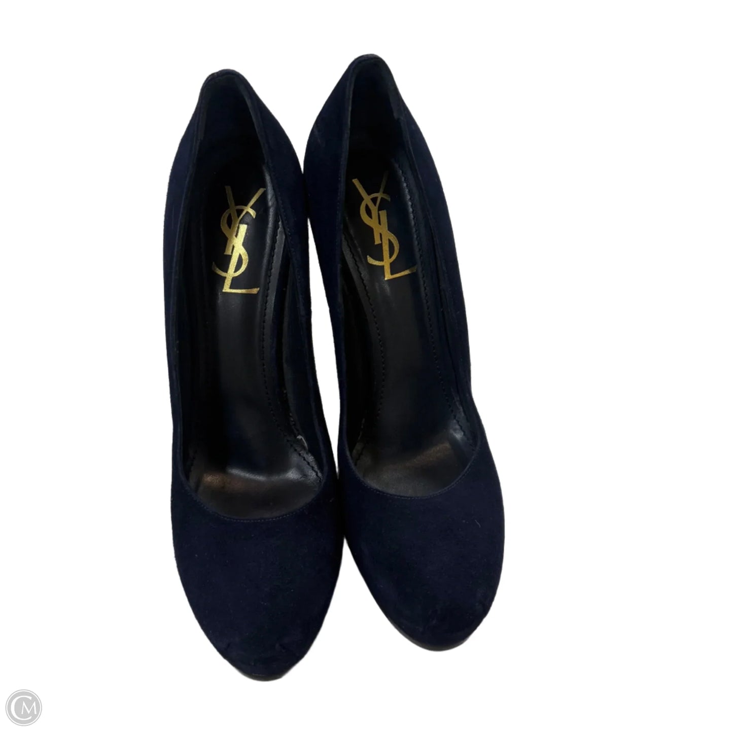 Shoes Luxury Designer By Yves Saint Laurent In Navy, Size: 10.5