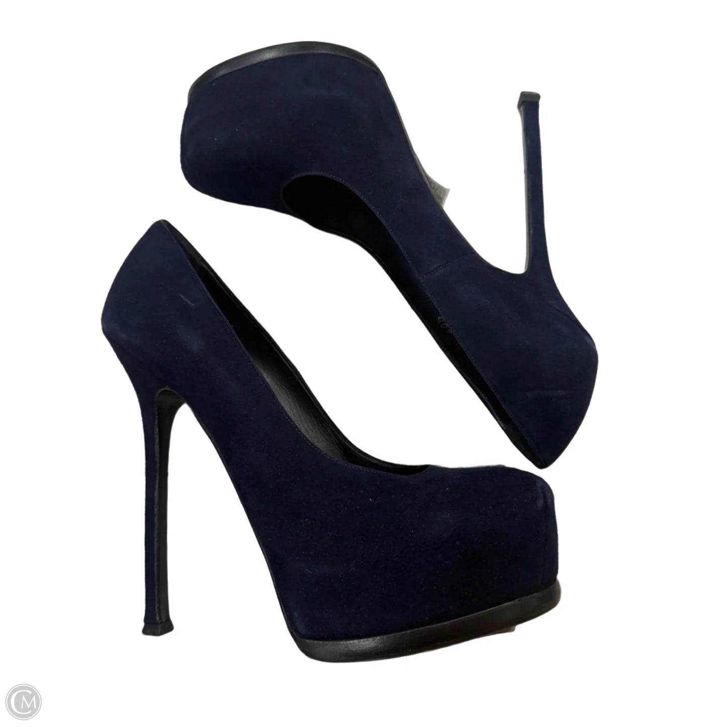 Shoes Luxury Designer By Yves Saint Laurent In Navy, Size: 10.5