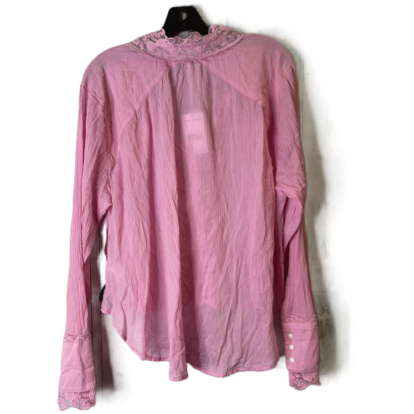 Pink Top Long Sleeve By Free People, Size: M