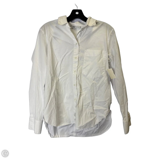 Top Long Sleeve By Zara In White, Size: S