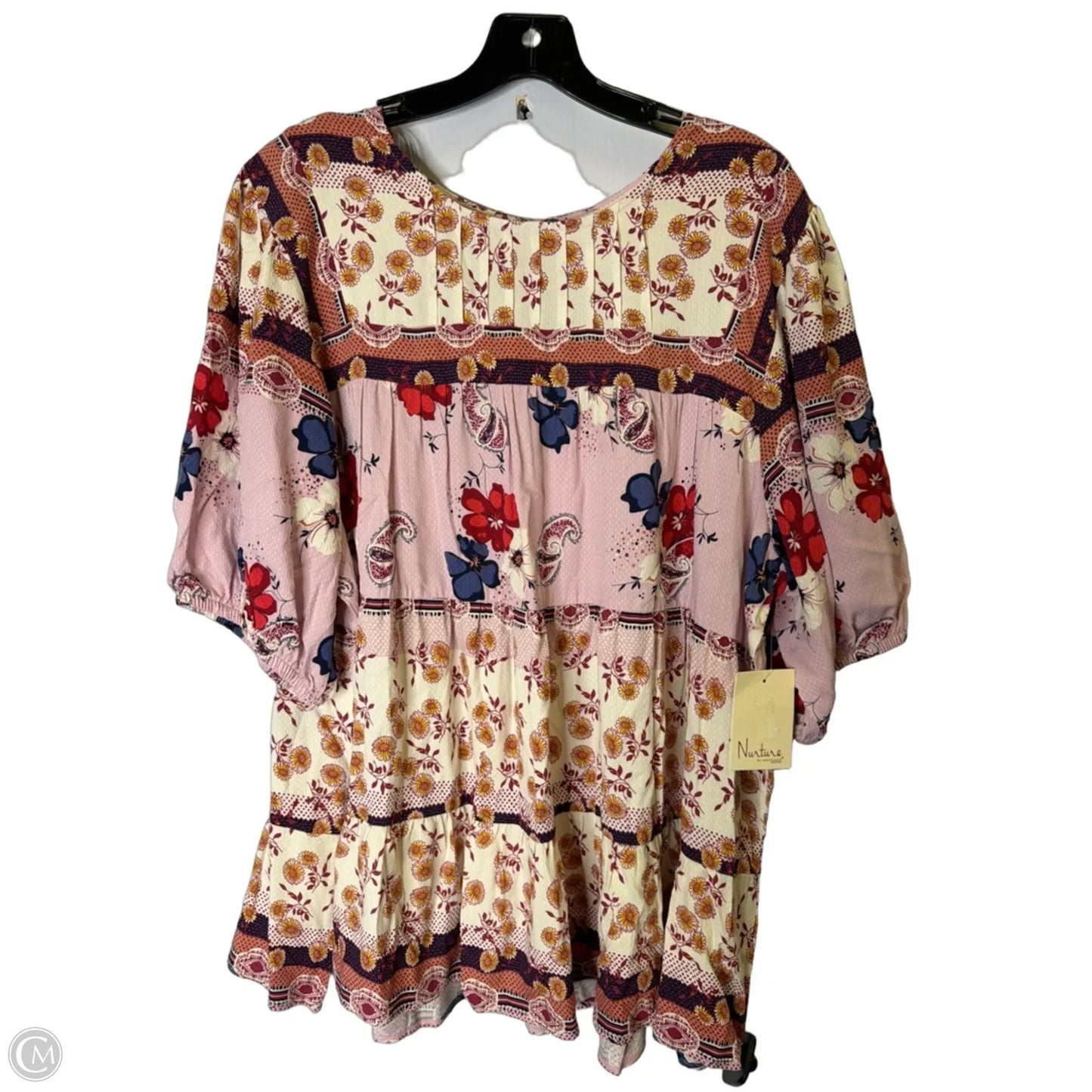 Top Short Sleeve By Nurture In Animal Print, Size: 1x