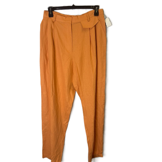 Orange Pants Linen By And Now This, Size: 1x