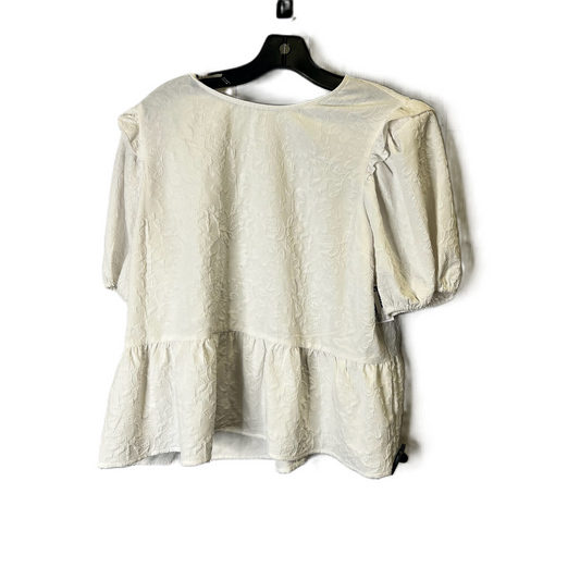 Top Short Sleeve By Express In White, Size: L