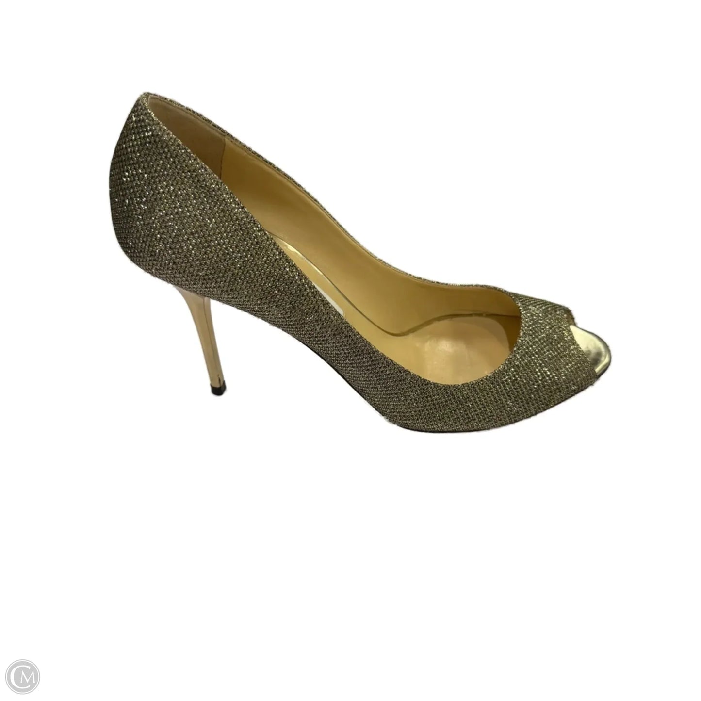 Shoes Luxury Designer By Jimmy Choo In Gold, Size: 10