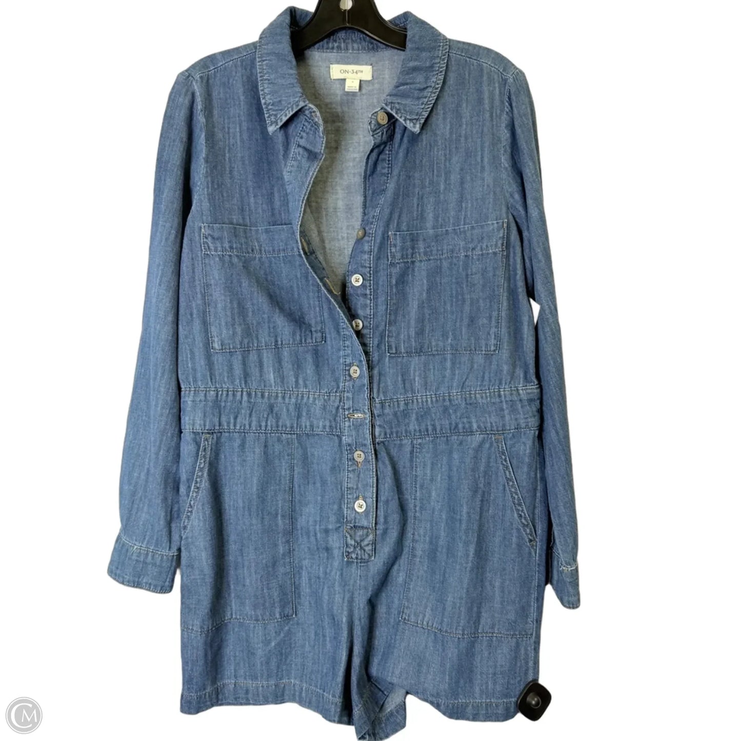 Romper By On 34th In Blue Denim, Size: 6
