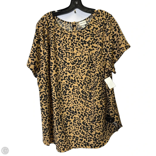 Top Short Sleeve By Ava & Viv In Animal Print, Size: 2x