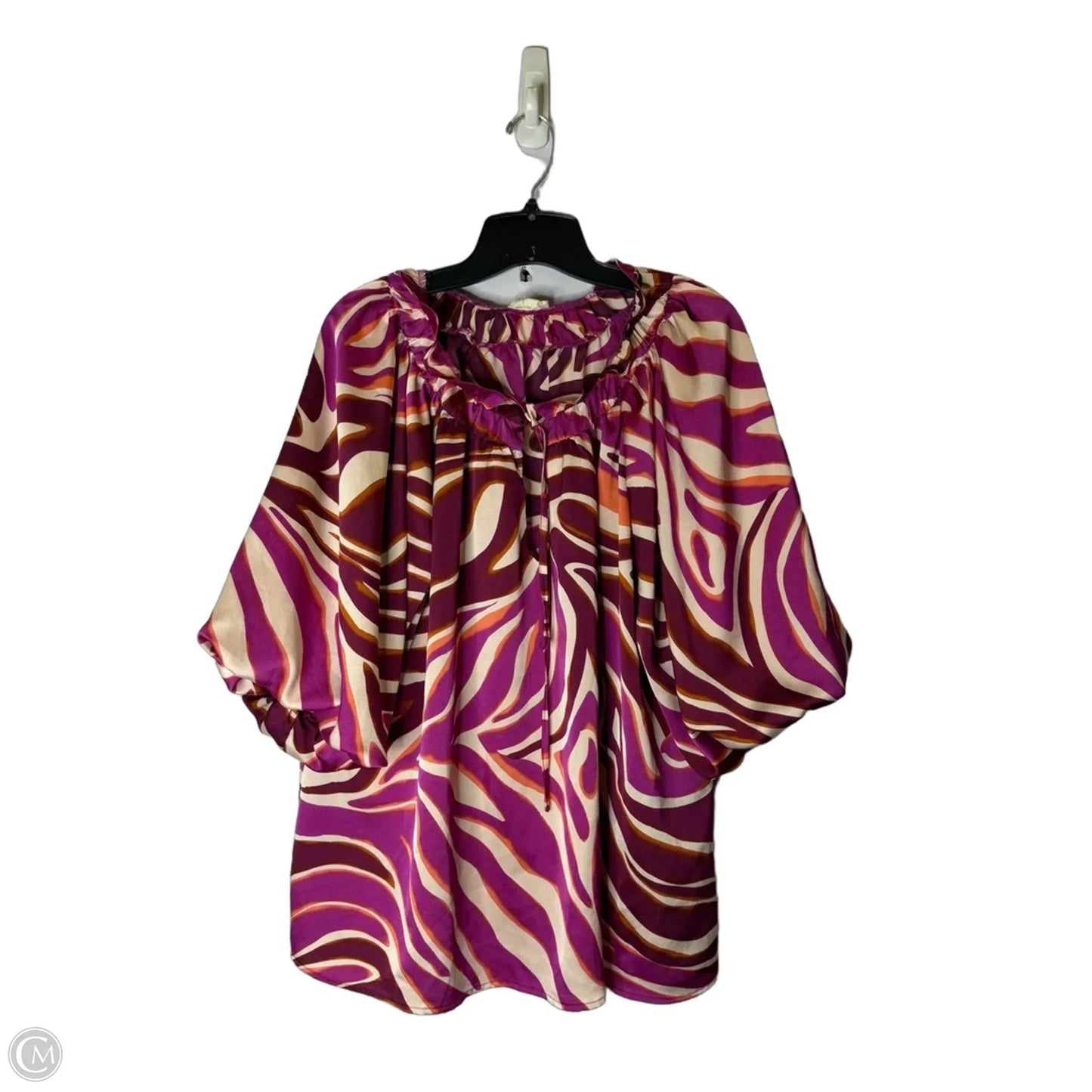 Top Short Sleeve By Bibi In Purple, Size: Xl