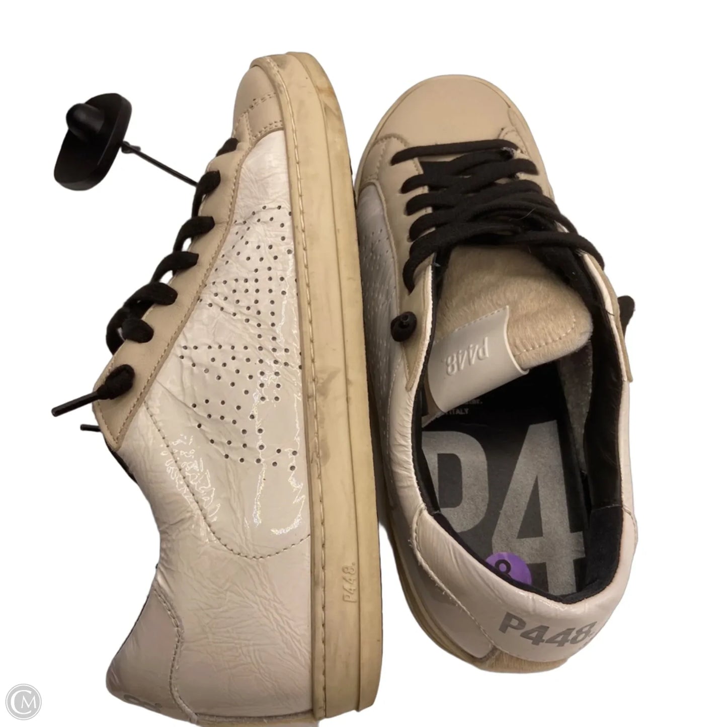 Shoes Sneakers By P448 In Cream & Tan, Size: 8