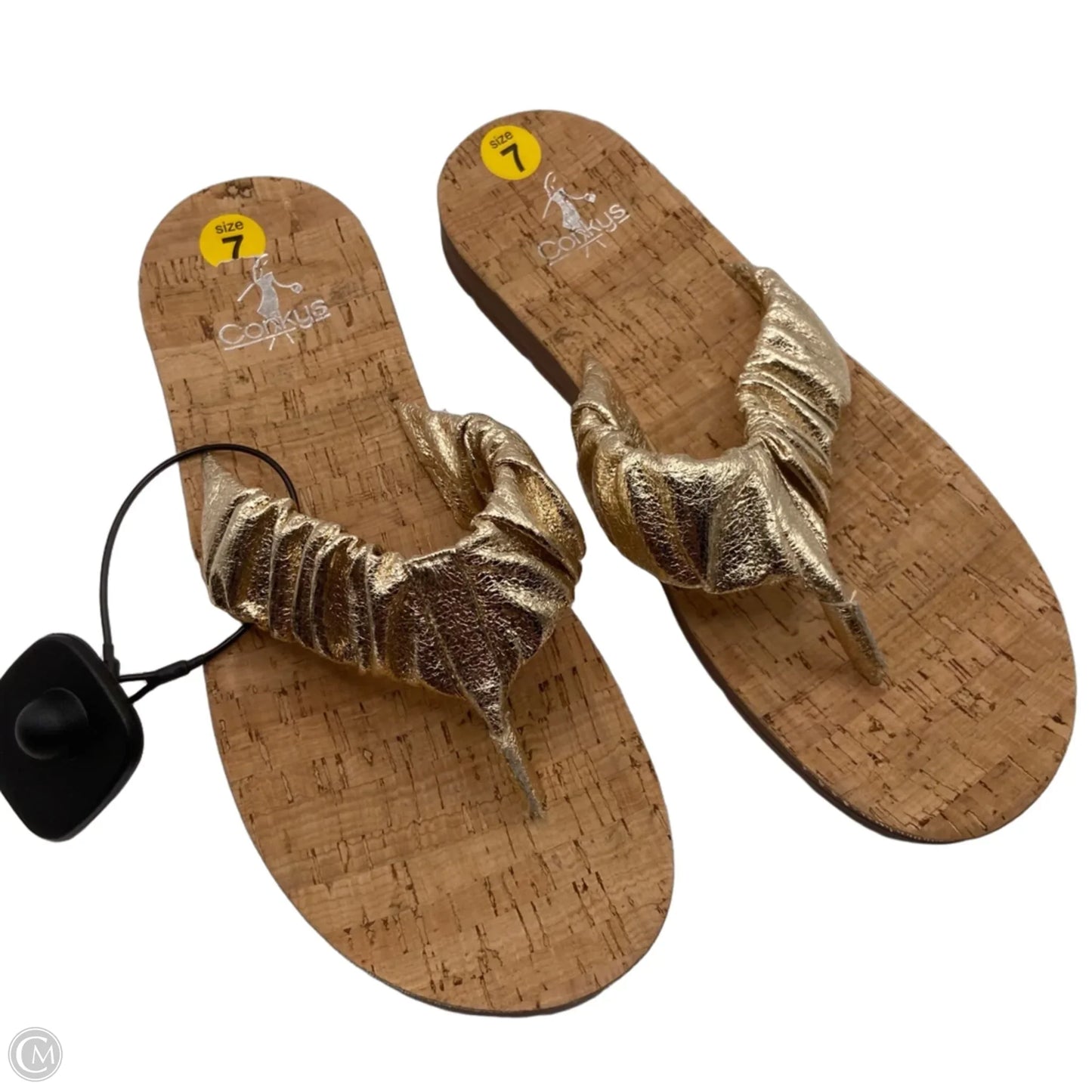 Sandals Flip Flops By Corkys In Gold, Size: 7