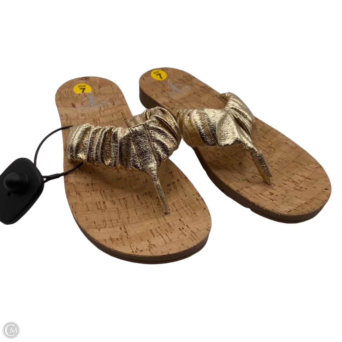 Sandals Flip Flops By Corkys In Gold, Size: 7