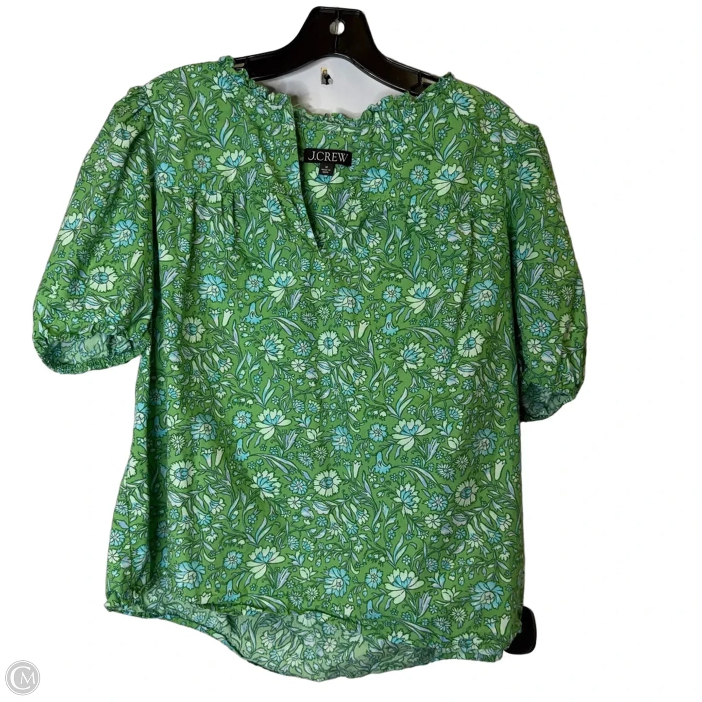 Top Short Sleeve By J. Crew In Green, Size: M
