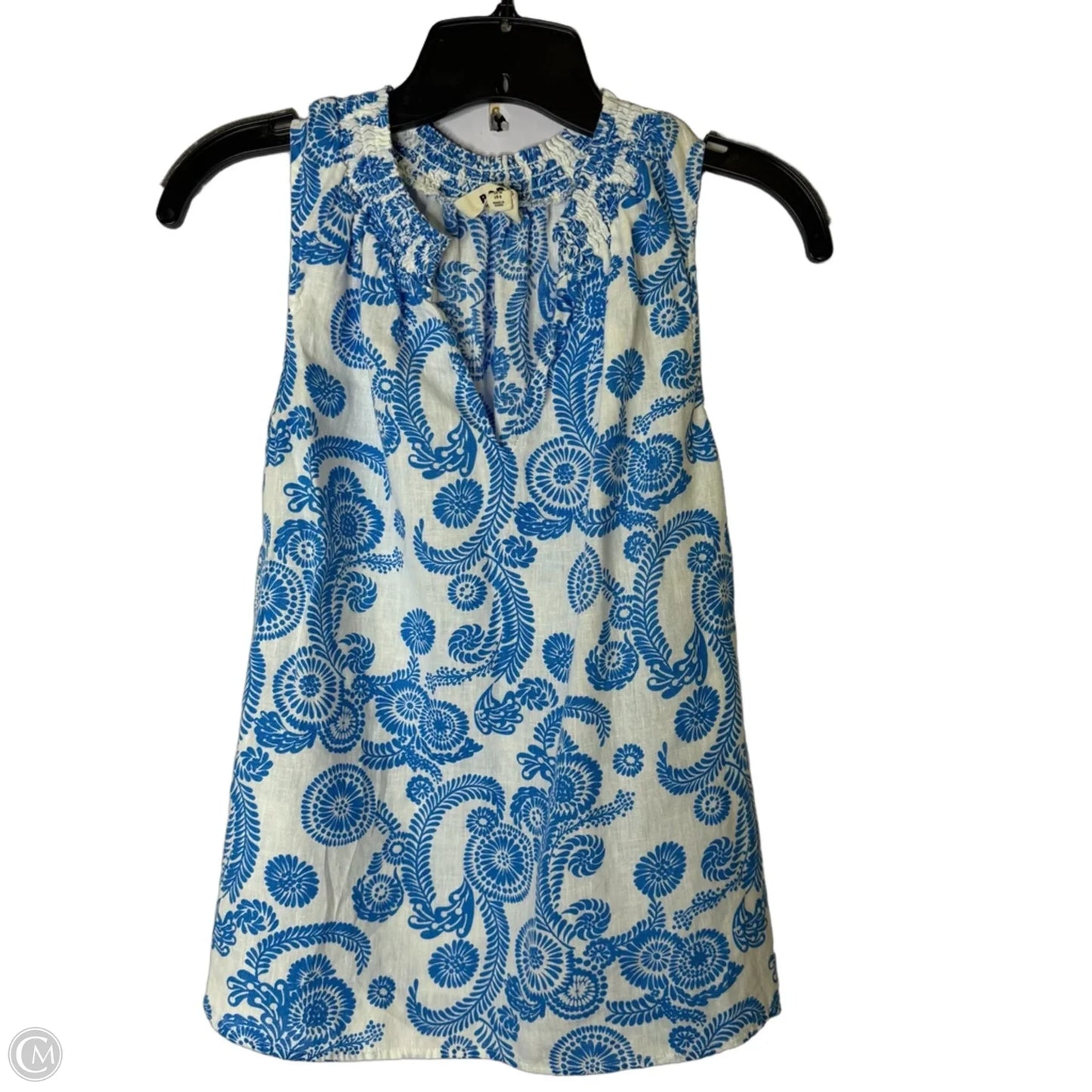 Top Sleeveless By Boden In Blue & White, Size: 8