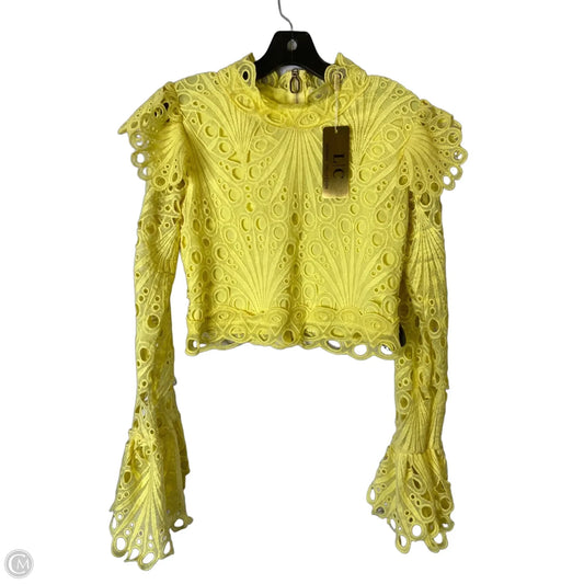Blouse Long Sleeve By Clothes Mentor In Yellow, Size: L