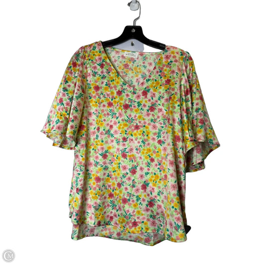 Blouse Short Sleeve By Emily Wonder In Floral Print, Size: S