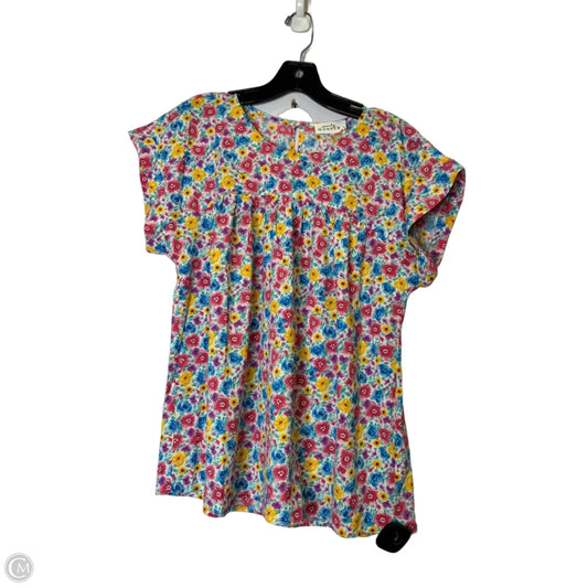 Blouse Short Sleeve By Emily Wonder In Floral Print, Size: S