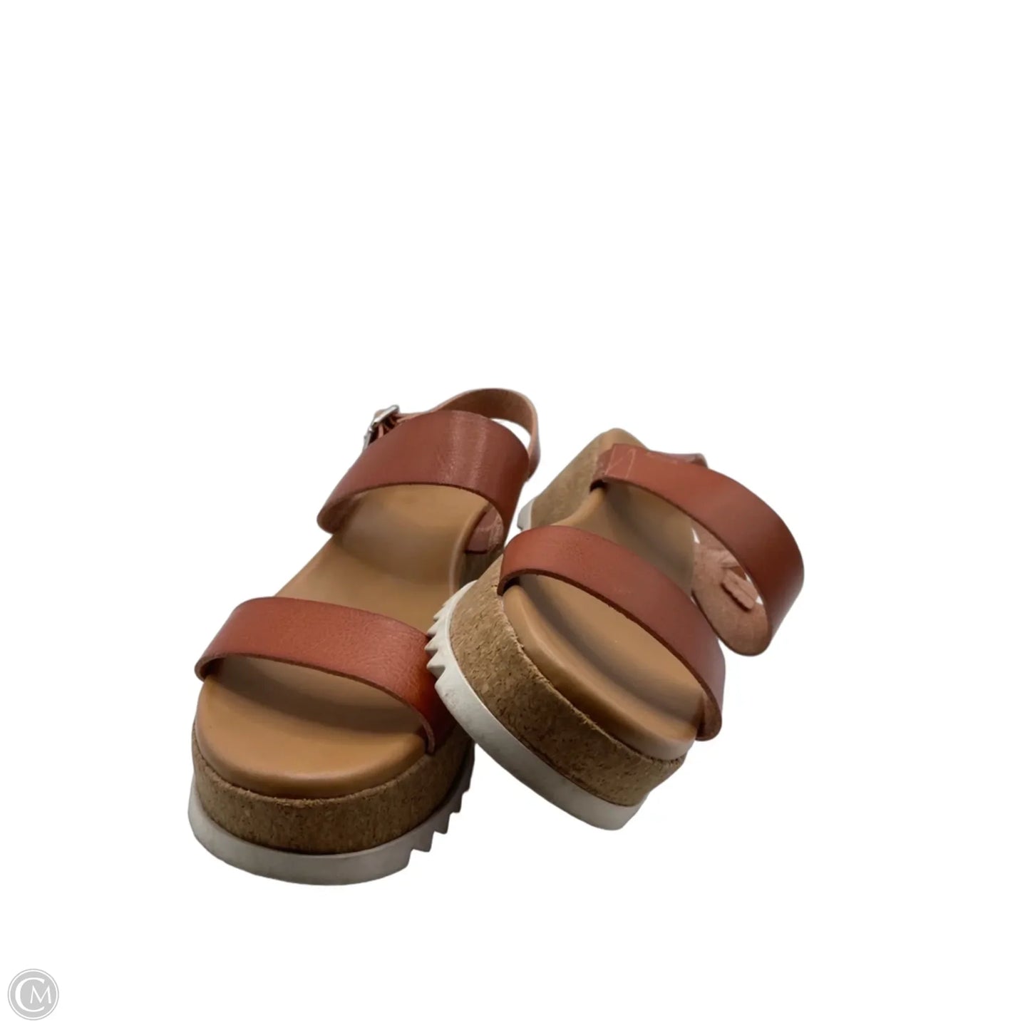 Sandals Heels Wedge By Time And Tru In Brown, Size: 7