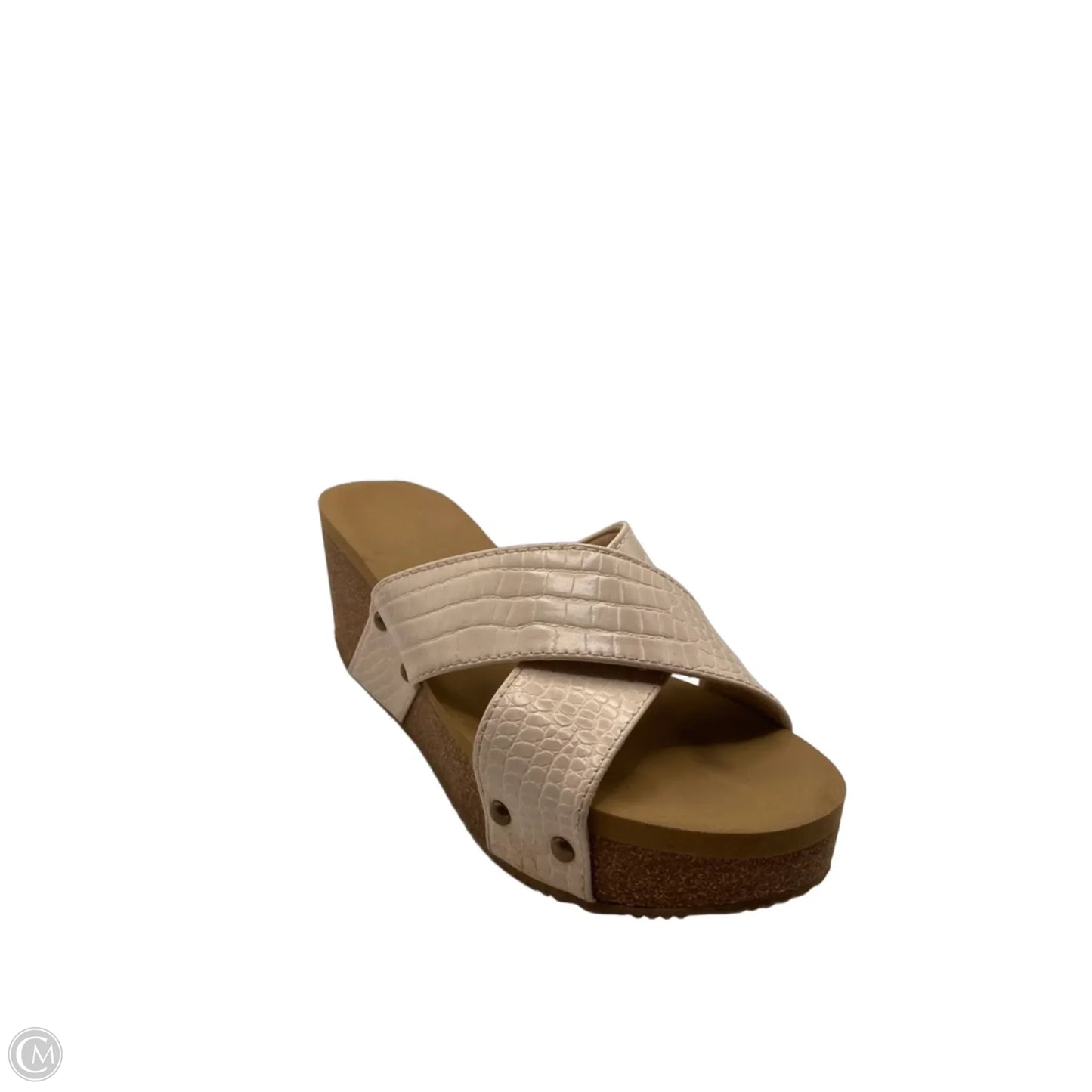 Sandals Heels Wedge By Volatile In Cream, Size: 8