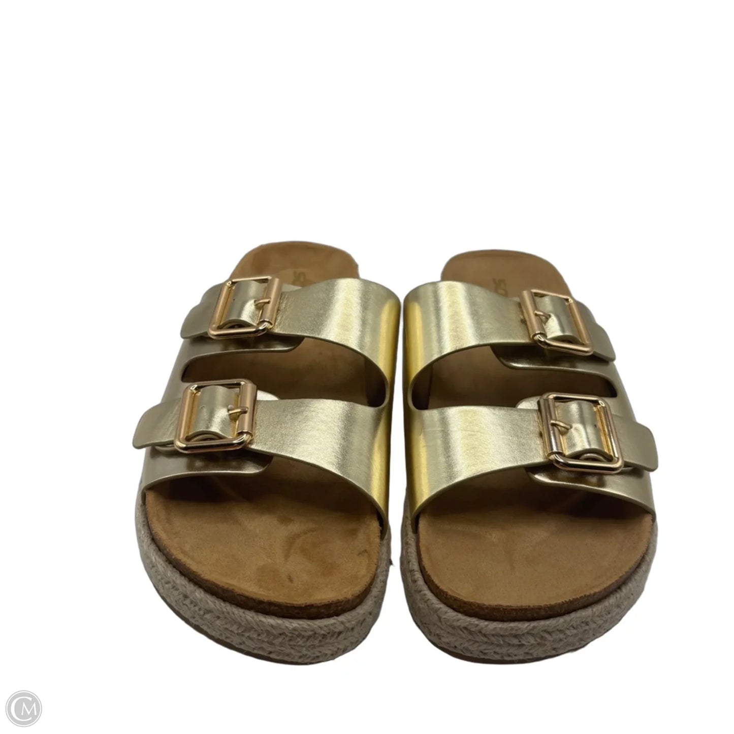 Sandals Flats By Soda In Gold, Size: 10