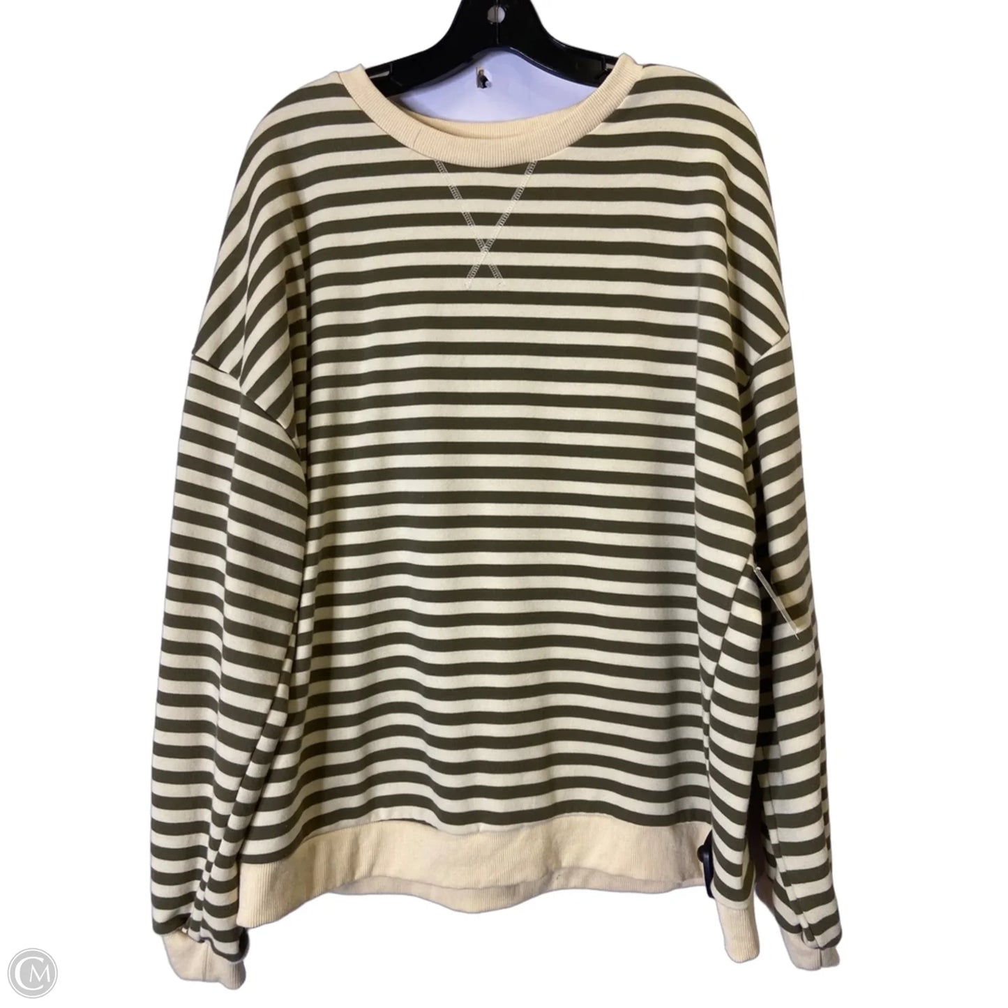 Sweatshirt Crewneck By Clothes Mentor In Striped Pattern, Size: L