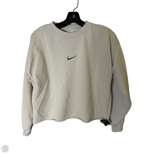 Athletic Sweatshirt Crewneck By Nike Apparel In Cream, Size: L