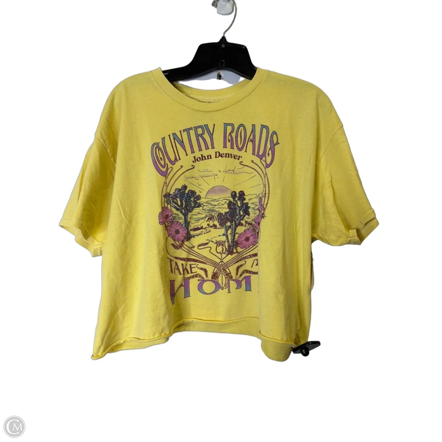 Top Short Sleeve Basic By Clothes Mentor In Yellow, Size: L
