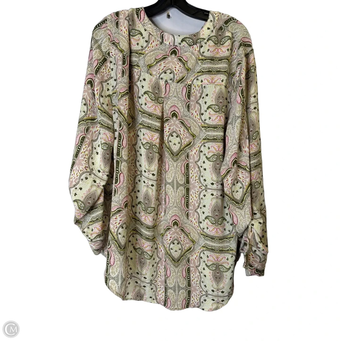Blouse Long Sleeve By New York And Co In Cream, Size: Xxl
