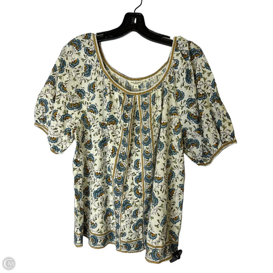 Top Short Sleeve By Max Studio In Cream, Size: M