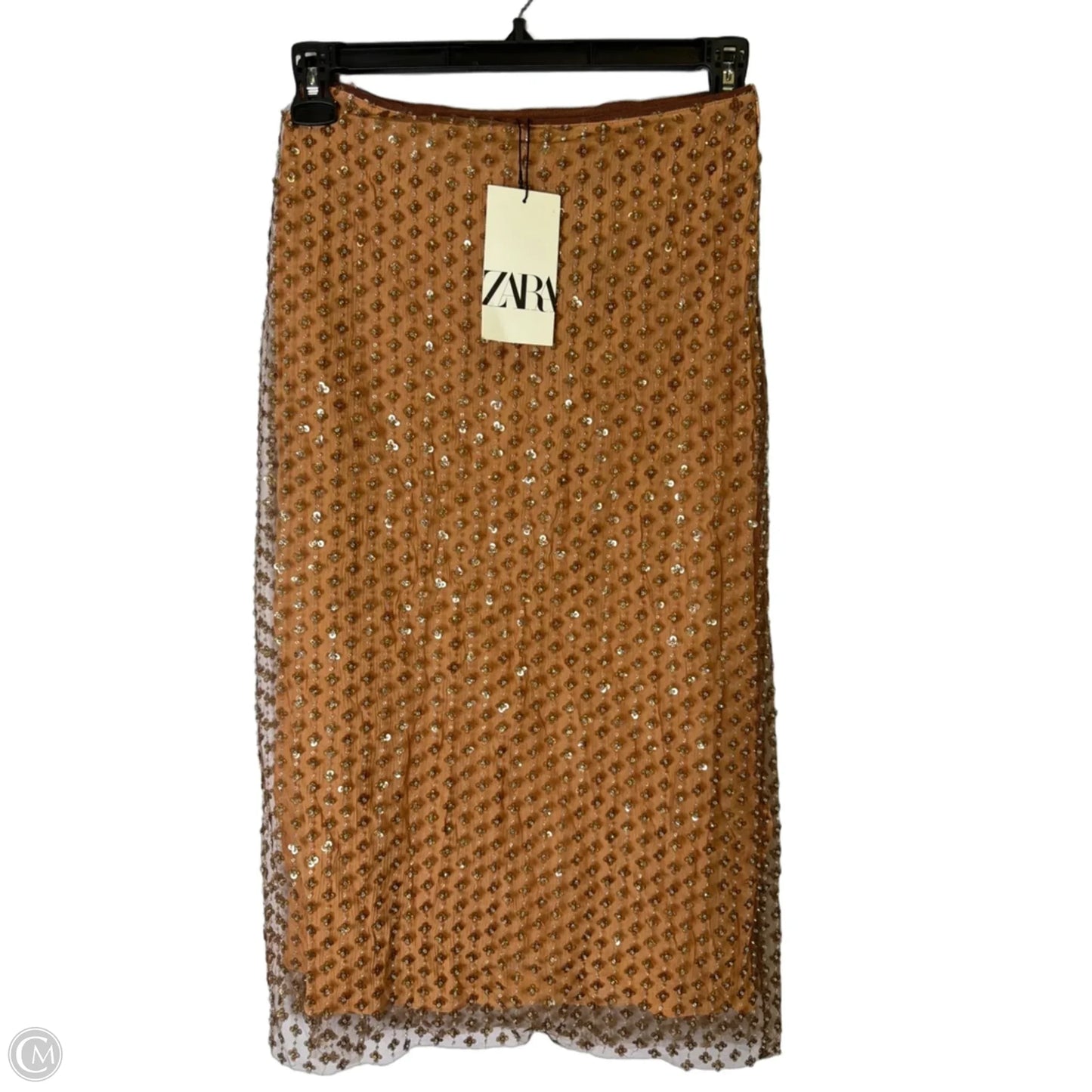 Skirt Midi By Zara In Brown, Size: Xs