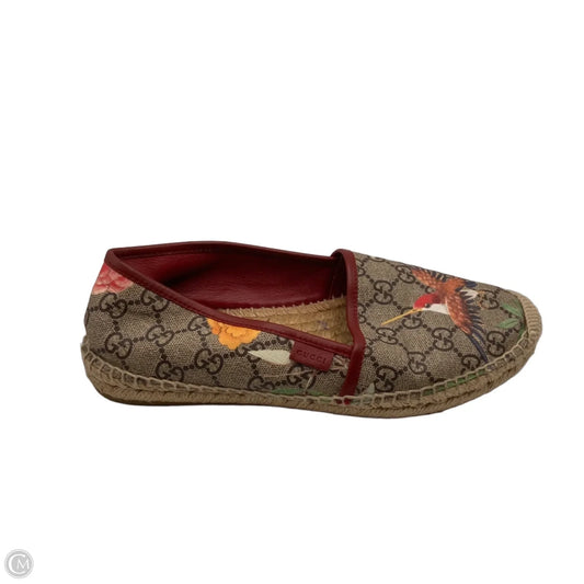 Shoes Luxury Designer By Gucci In Floral Print, Size: 8.5