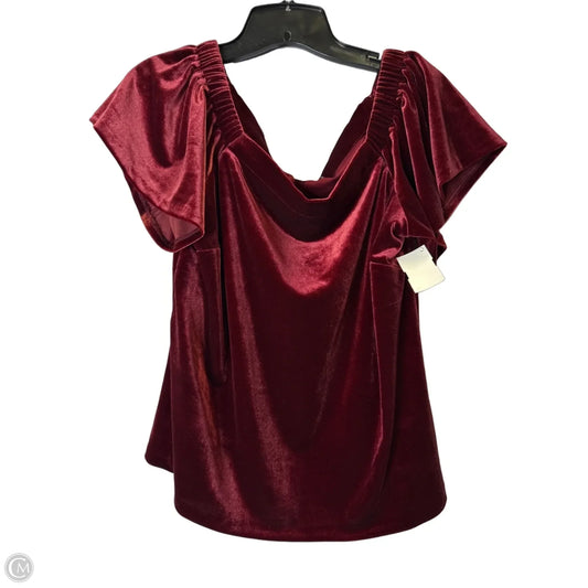 Top Short Sleeve By White House Black Market In Red, Size: M