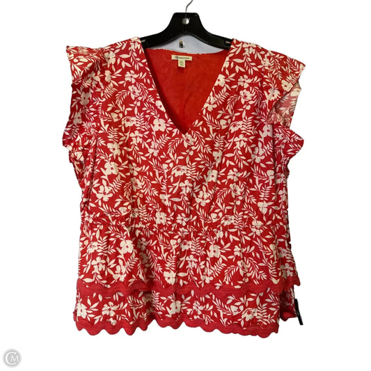 Top Short Sleeve By Versona In Red, Size: Xxl