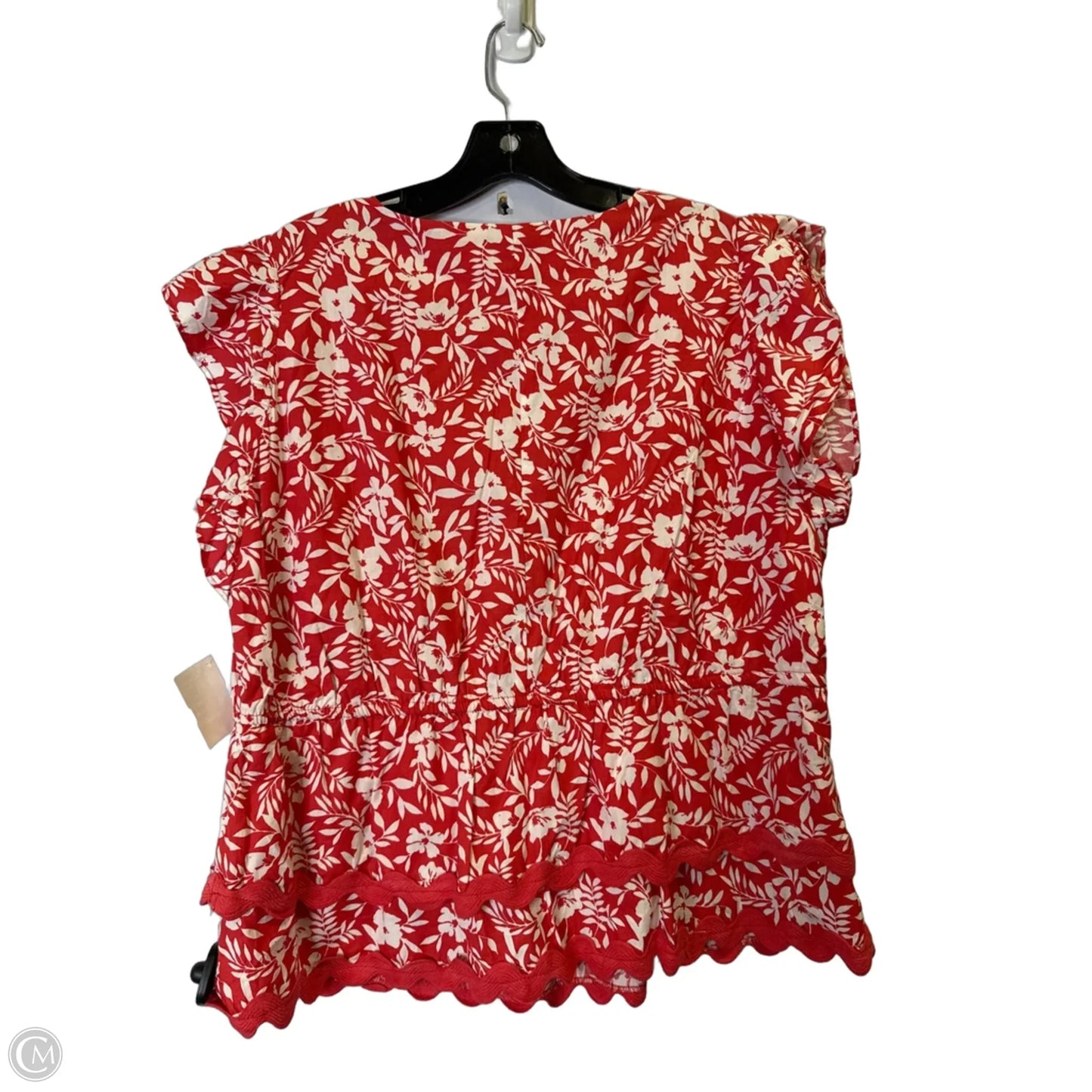 Top Short Sleeve By Versona In Red, Size: Xxl