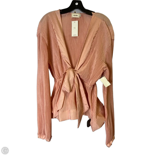 Blouse Long Sleeve By Clothes Mentor In Pink, Size: Xl