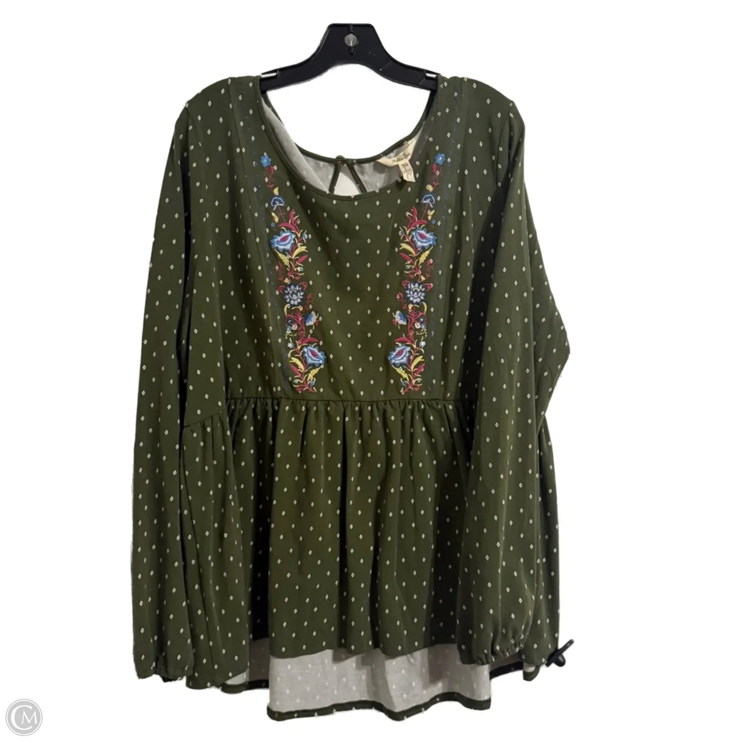 Top Long Sleeve By Matilda Jane In Green, Size: Xxl