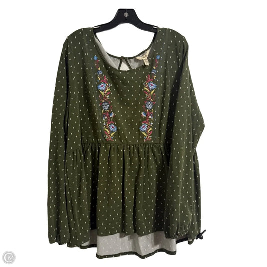 Top Long Sleeve By Matilda Jane In Green, Size: Xxl