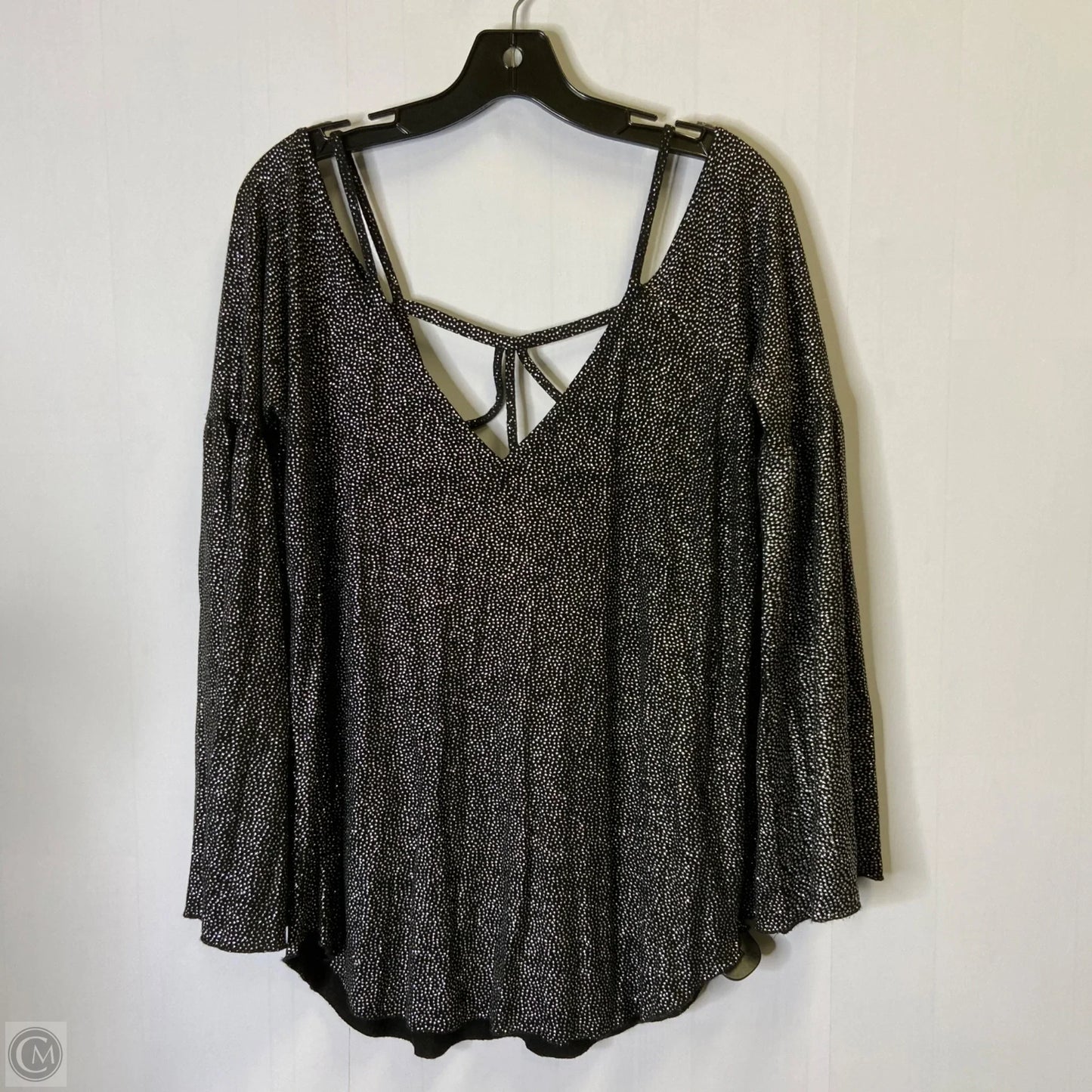 Top Long Sleeve By Chaser In Black & Silver, Size: M