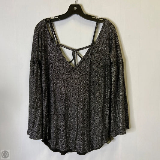 Top Long Sleeve By Chaser In Black & Silver, Size: M
