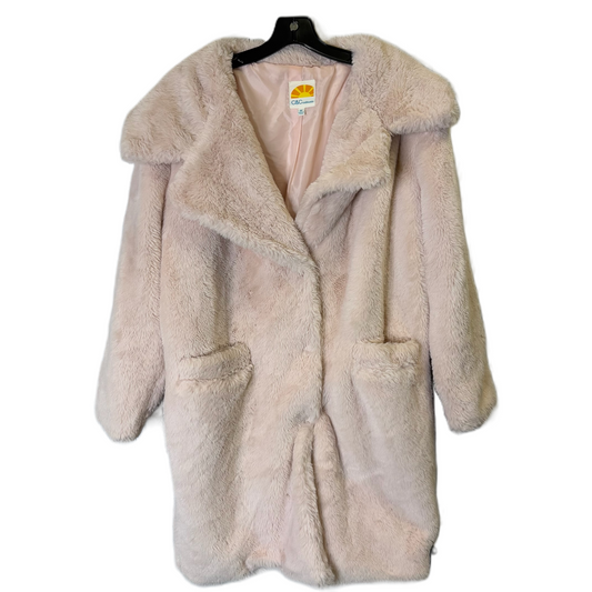 Coat Faux Fur & Sherpa By C And C In Pink, Size: M