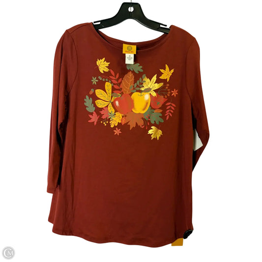 Top Long Sleeve Basic By Ruby Rd In Red, Size: M