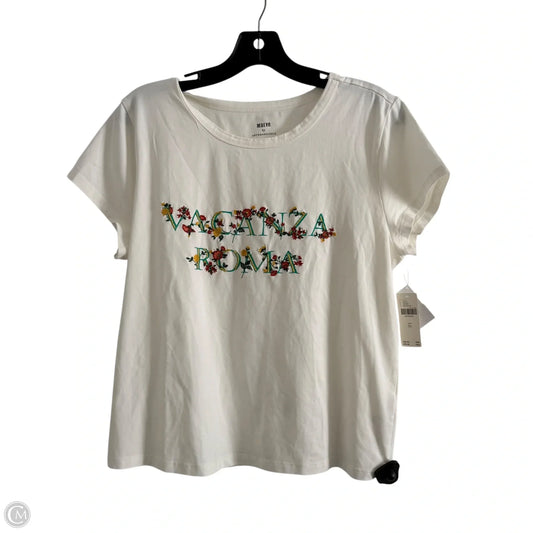 Top Short Sleeve By Maeve In Cream, Size: Xl