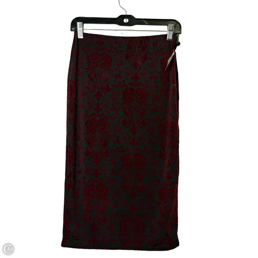 Skirt Midi By Boohoo Boutique In Black & Red, Size: 8