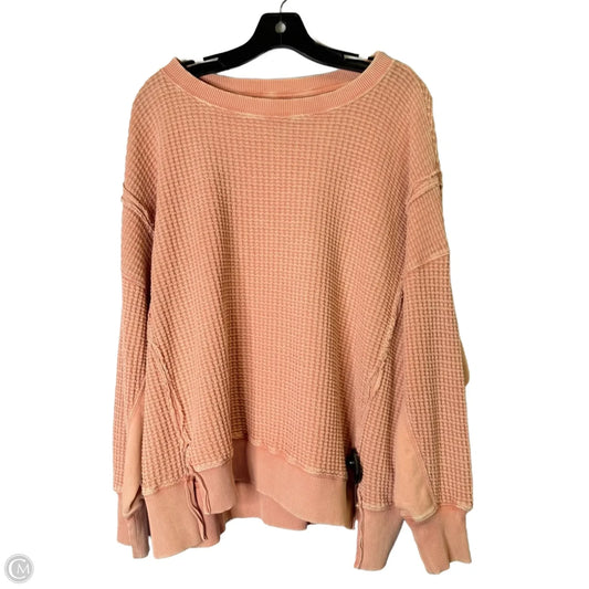Top Long Sleeve By American Eagle In Peach, Size: S