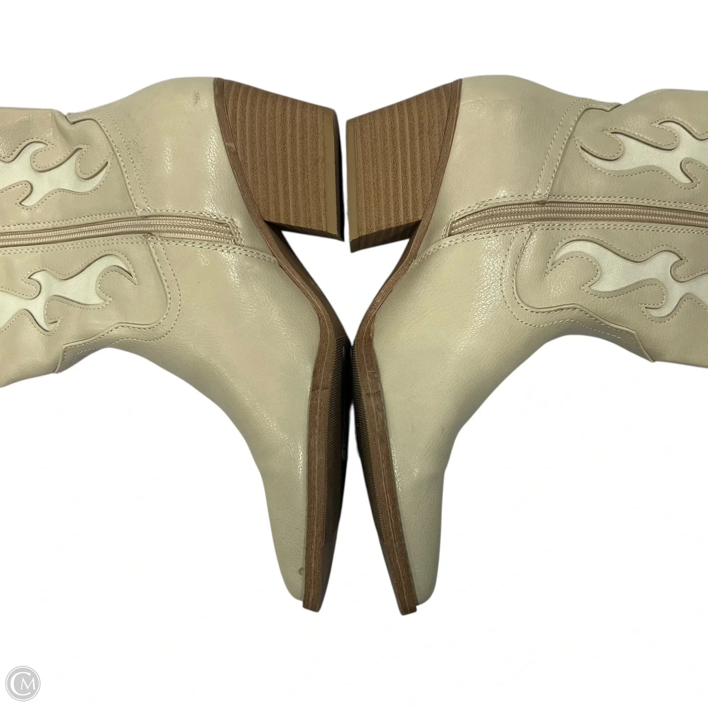 Boots Mid-calf Heels By Universal Thread In Cream, Size: 8.5